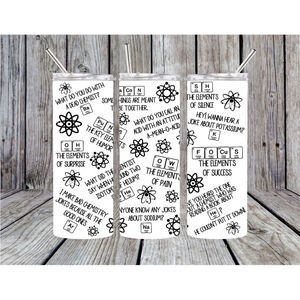 Science puns metal insulated tumbler